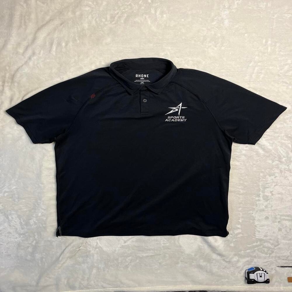 Rhone Performance Polo Mens Large Black Activewear Athleisure Sprots Academy